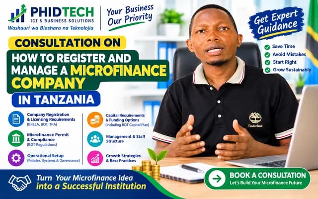  I will Give you Consultation on how to Start,register and manage microfinance company in Tanzania