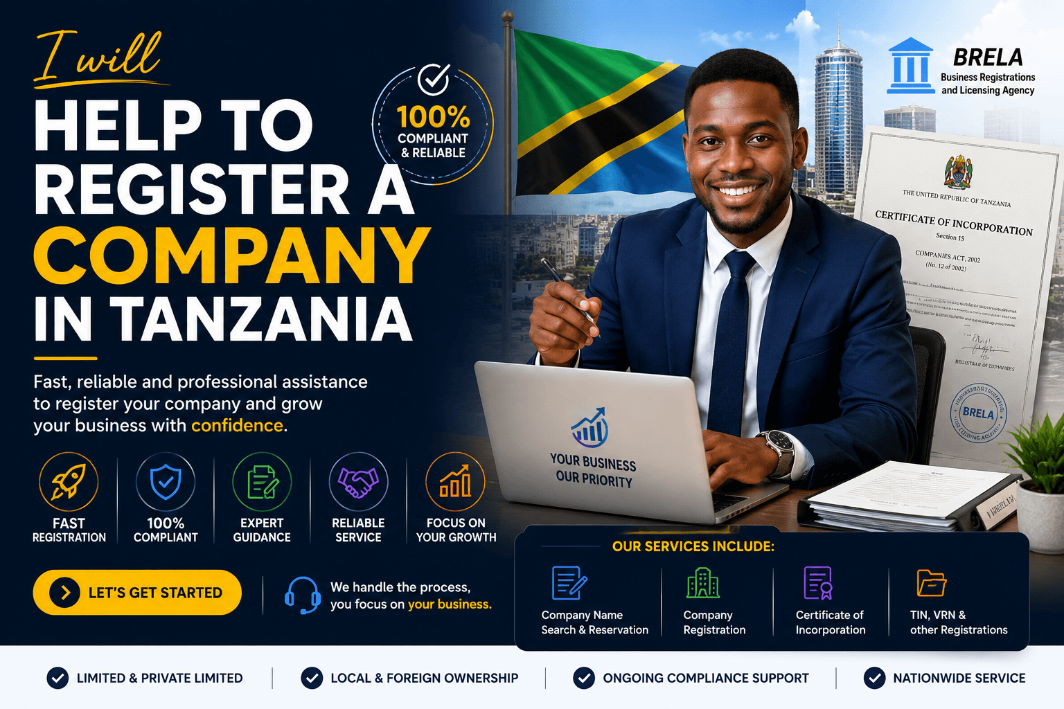 I WILL REGISTER A COMPANY IN TANZANIA — Phidtech Ict&Business solutions ltd on PhidTech